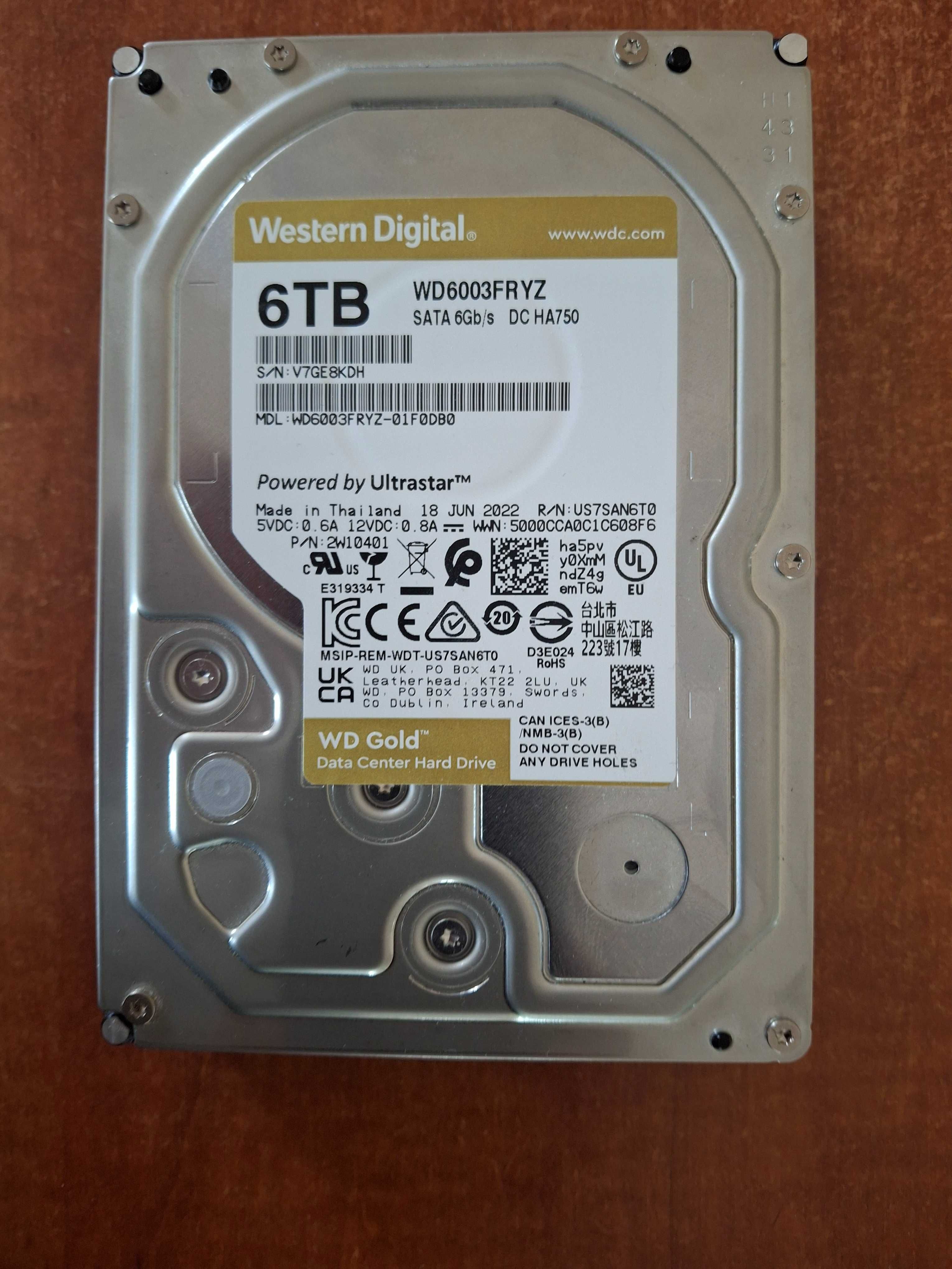 Продавам HDD-Western Digital-GOLD-6TB SATA 6Gb/s 7200об/s
