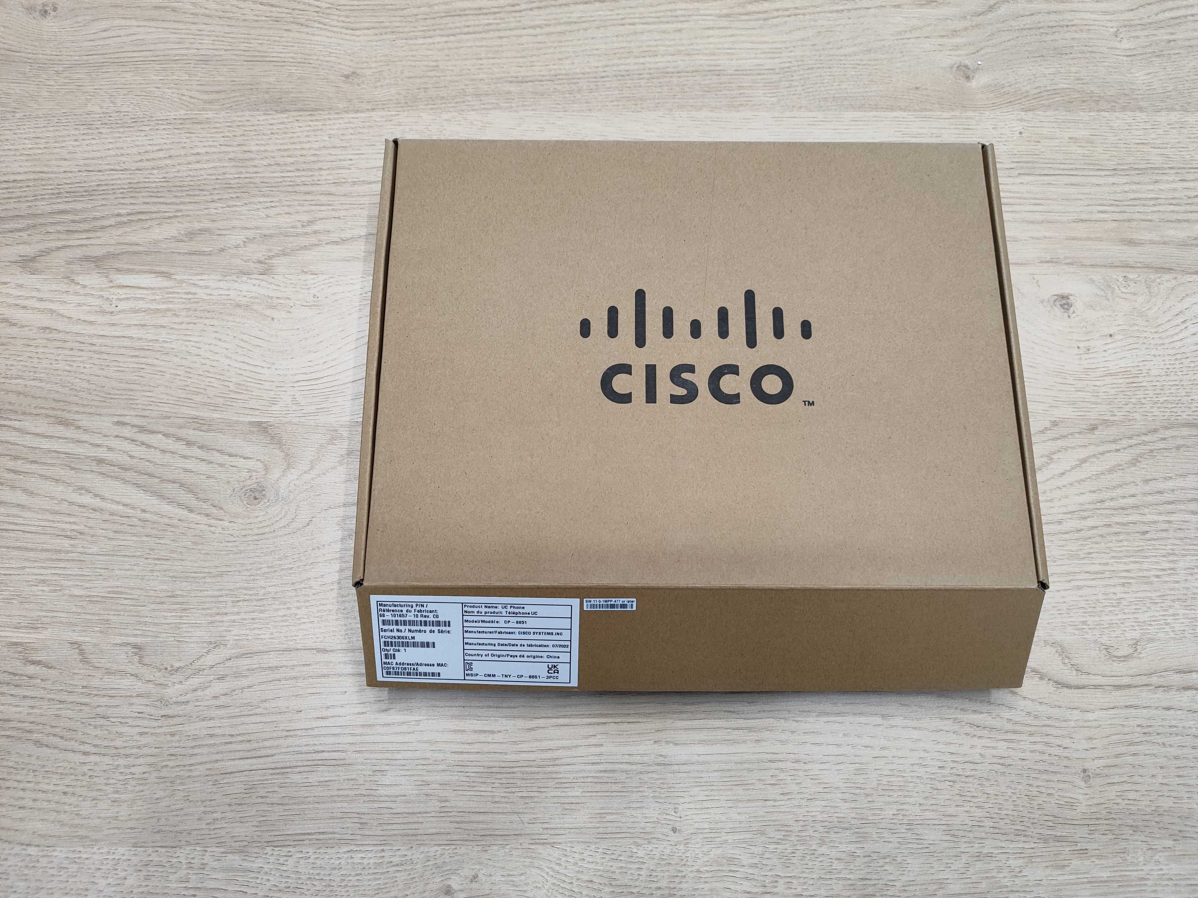 VoIP телефон Cisco IP Phone 8851, цветен дисплей, PoE, тъмно сив