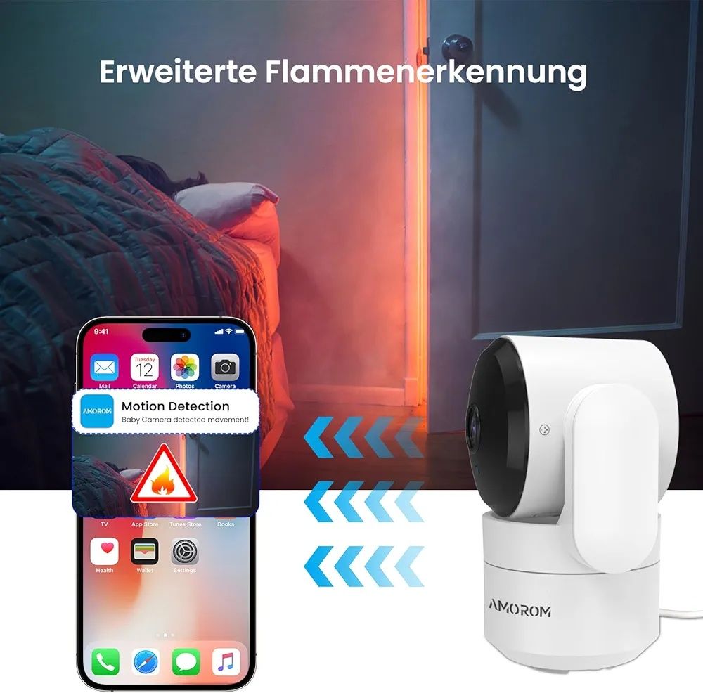 Camera de supraveghere AMOROM, Wi-Fi, HD, Motion Alert - doar Brasov