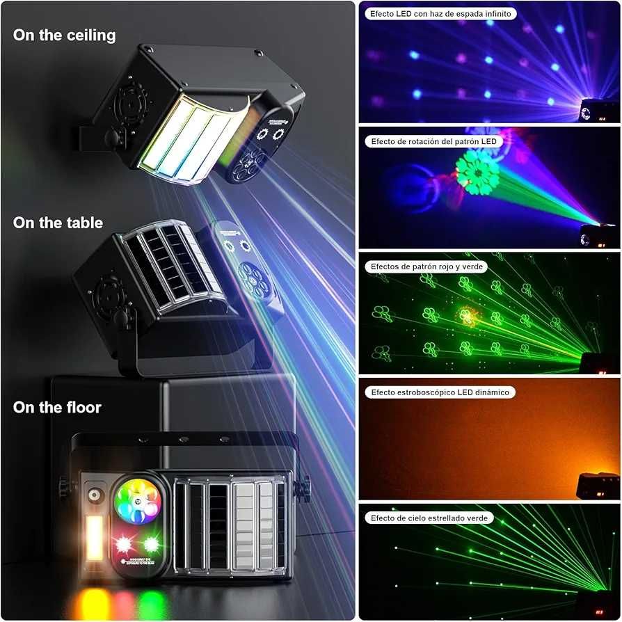 Lumini de scena/DJ/nunta stroboscop cu laser 5 in 1 cu telecomanda