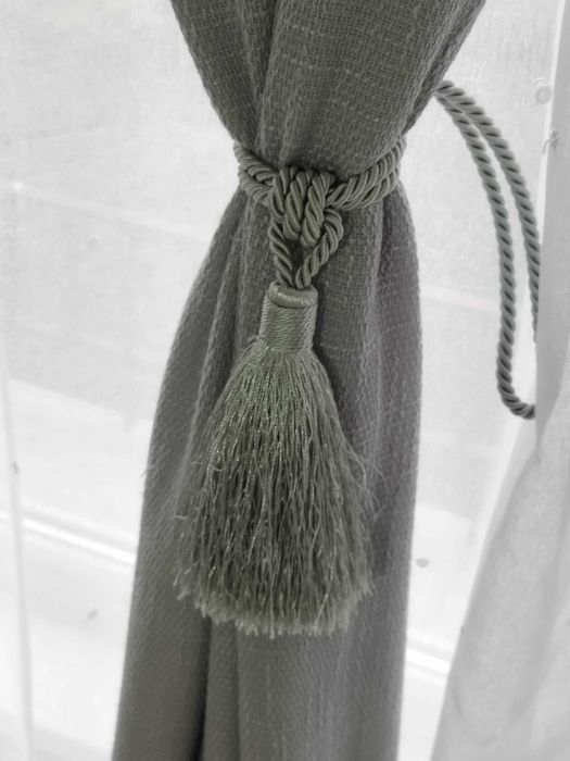 Пердета 8 броя плътни и тънки в сиво и бяло, завеси за цяла стая