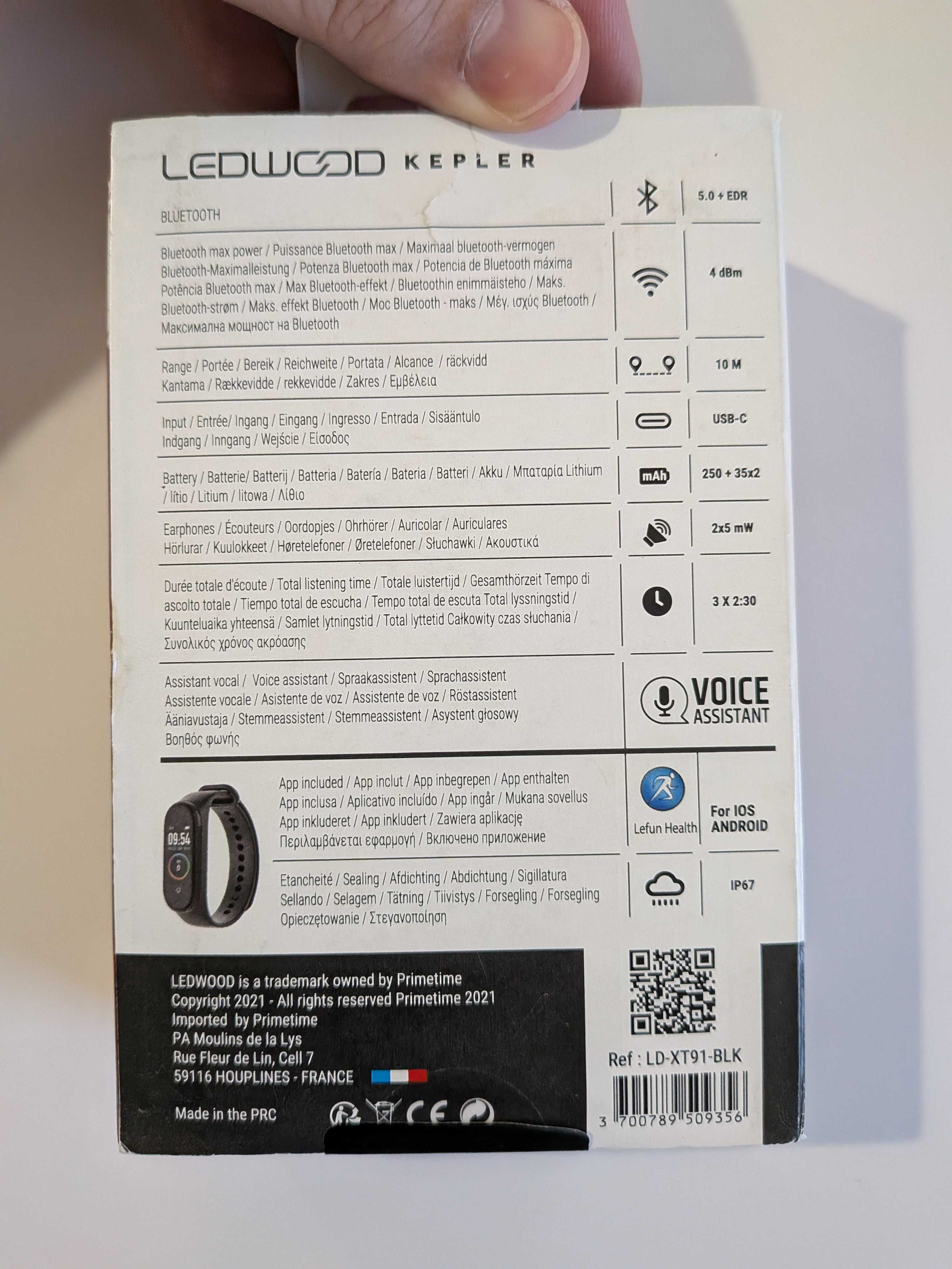 Безжични слушалки Ledwood Kepler Wireless + Activity Tracker Черни