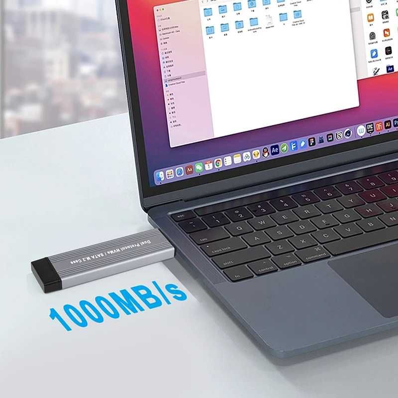 Adaptor SSD M.2 NGFF / NVMe la USB 3.0 si USB-C rack extern carcasa