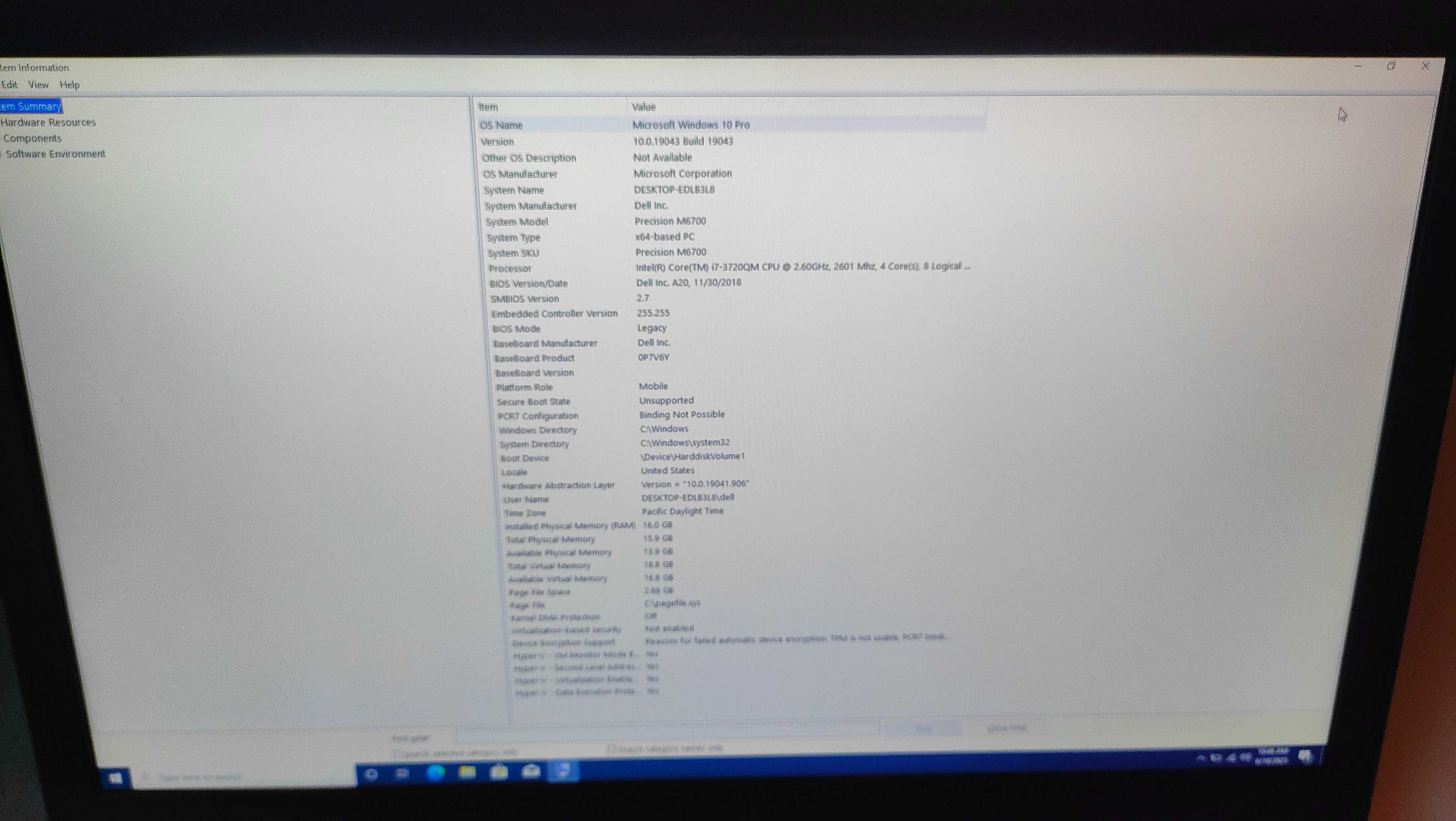 Лаптоп dell Precision  M6700 17.3" FHD/ i7-3720M /16GB/SSD 128GB/750GB