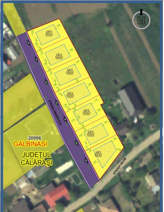 Teren de vanzare Comuna Galbinasi, Județ Calarași. 7 parcele.