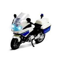 Motocicleta metalica de politie cu Muzica si Lumini 17x8x11cm