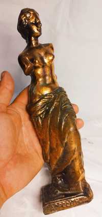 Statueta Zeița Afrodita din antimoniu poleita cu cupru, 24cm.