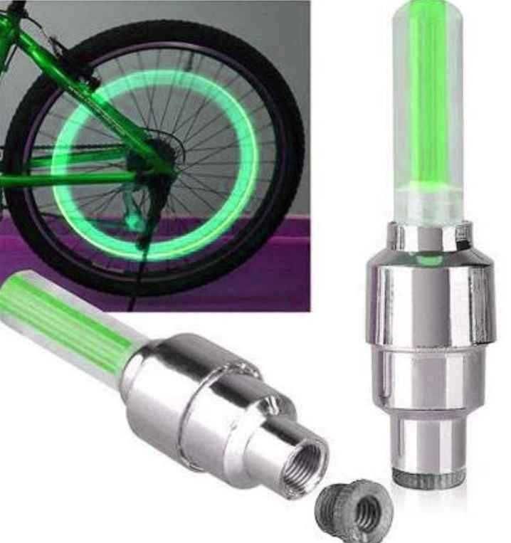 Set 2x LEDURI lumini Verde Deschis Galben Pentru Roti Bicicleta copii