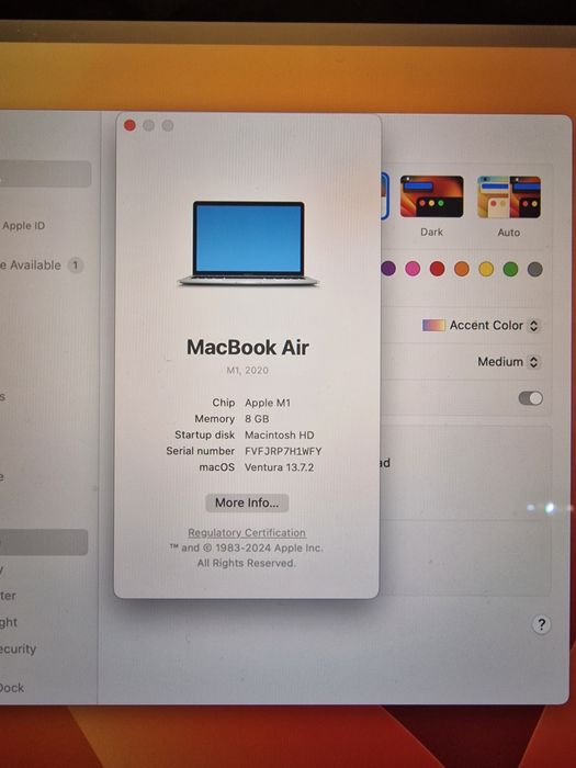 Laptop Apple Macbook Air 2020