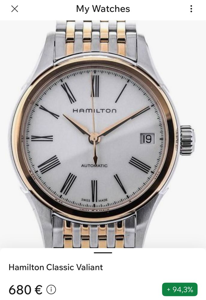 Vand ceas de dama Hamilton Classic Valiant 34mm