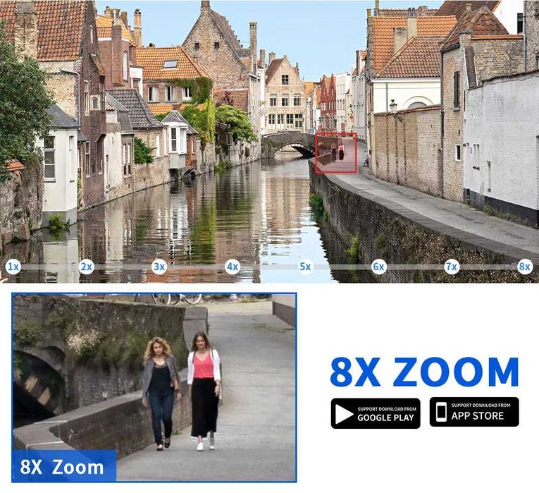 Camera de supraveghere WIFI Visoli® P10-PRO, 2 Lentile, Zoom 8X