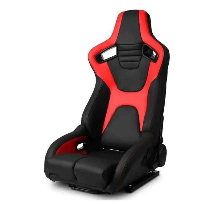 Комплект Удобни Спортни Седалки, Универсални Шини, Червено-Черно, 2 бр