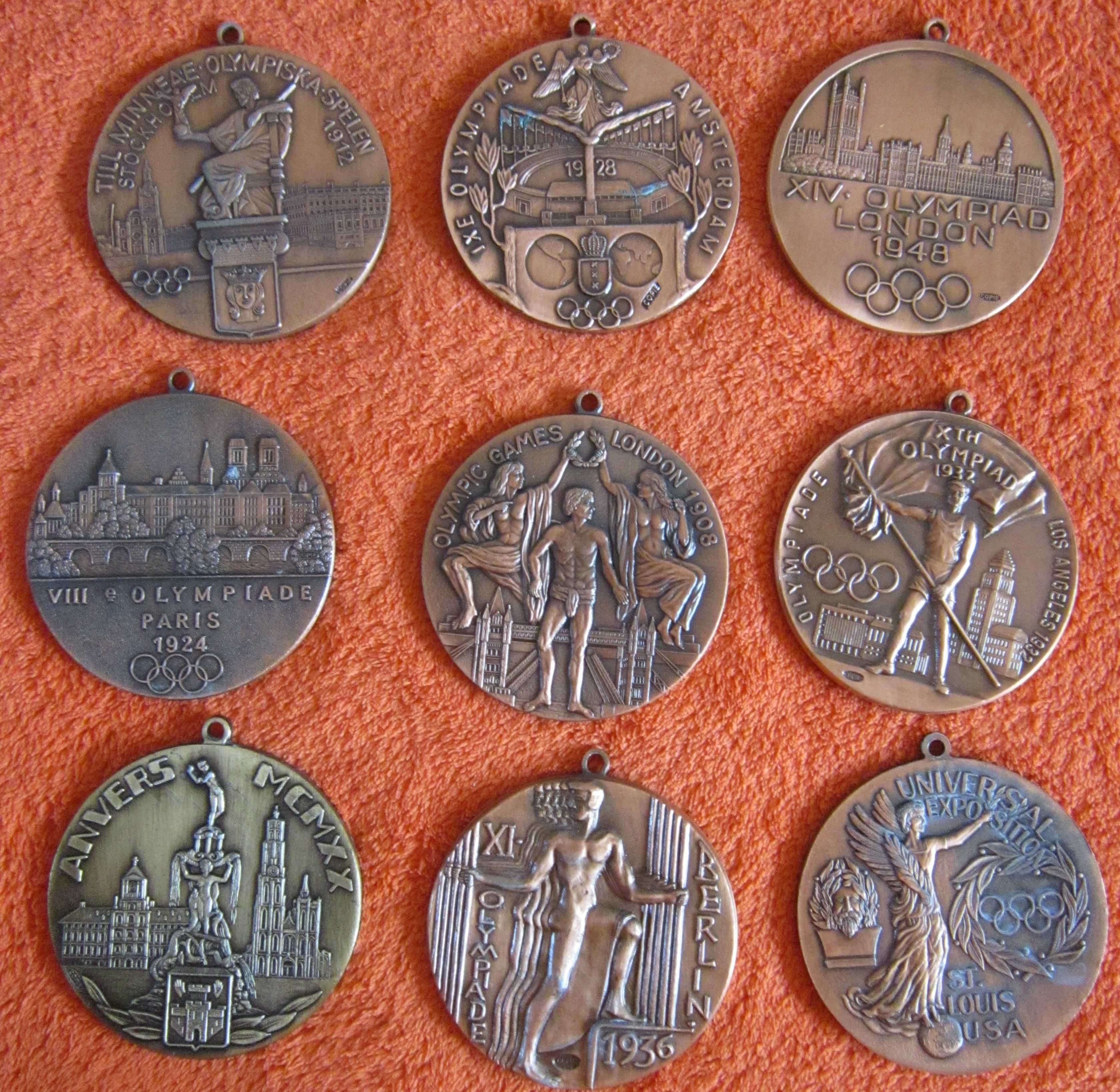 rar medalie olimpica Paris 1924,Suedia 1912,Olanda 1928 bronz colectie