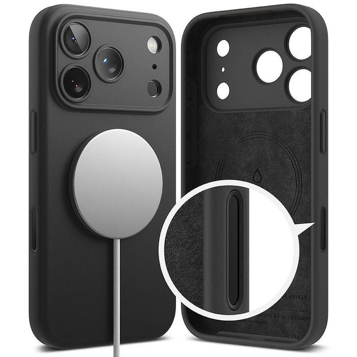 Калъф ringke silicone magnetic magsafe за iphone 17 pro max в черен цв