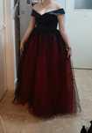 Rochie ocazie/ majorat, negru cu rosu