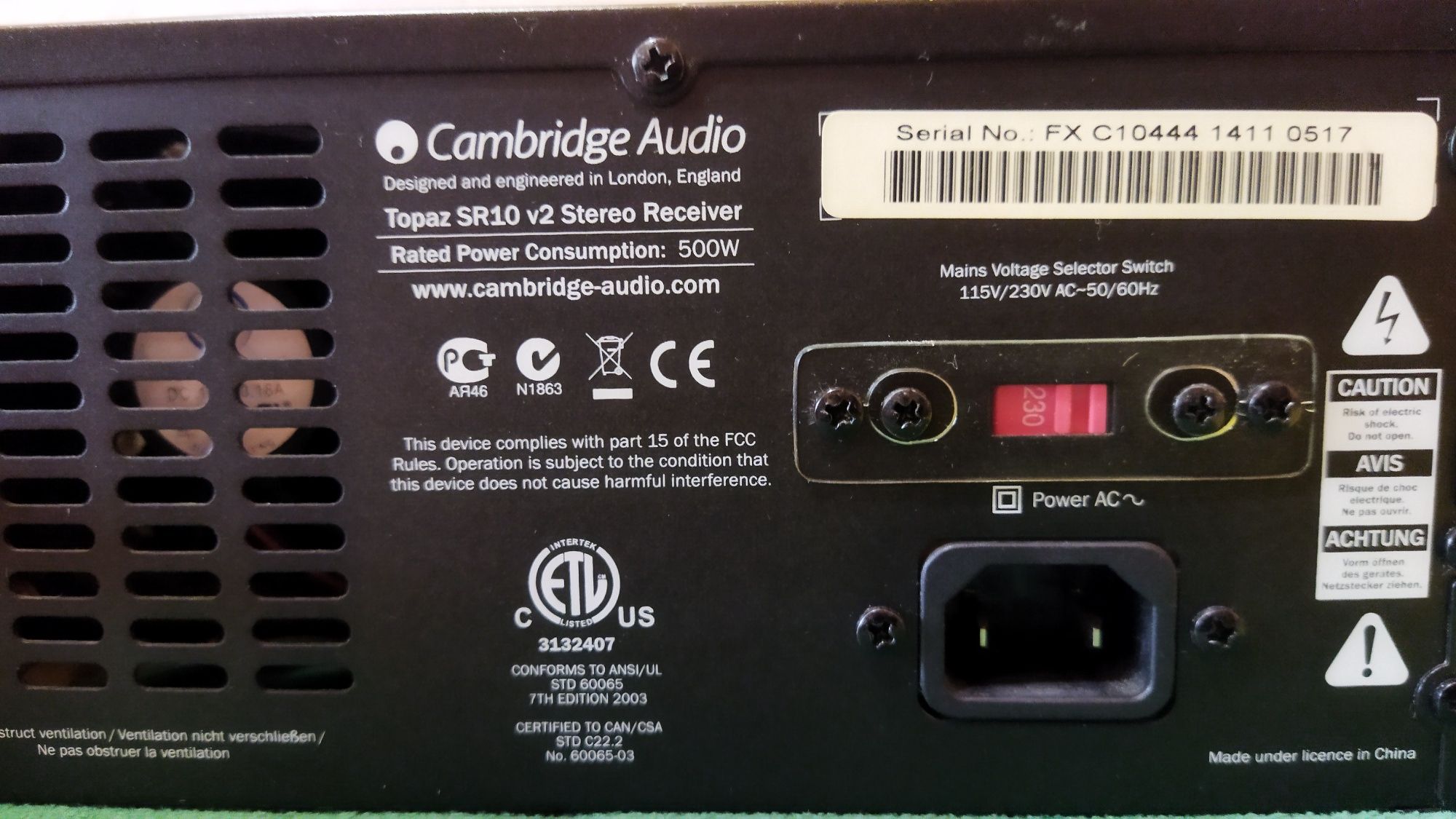 Amplituner Receiver Cambridge Audio Topaz SR 10 v2