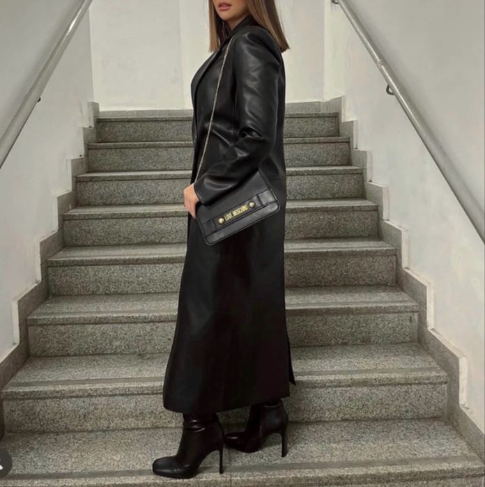 Palton piele artificiala Zara