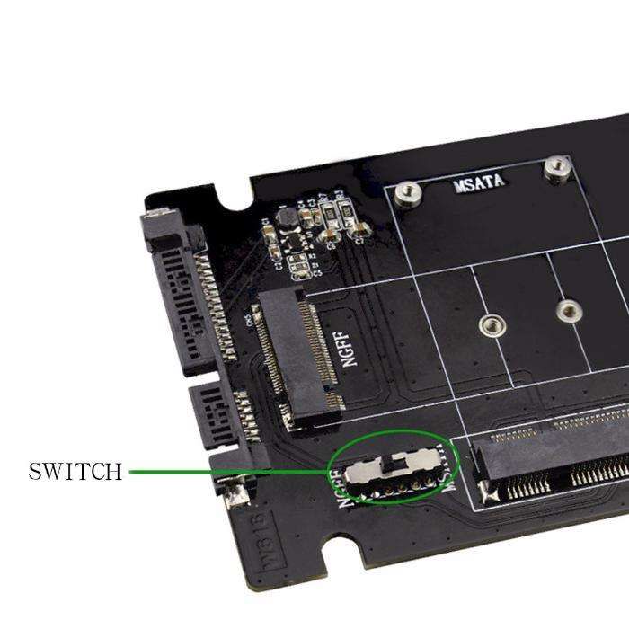 2in1 adaptor convertor mSATA + M.2 NGFF la SATA 3 2.5 inch pt SSD