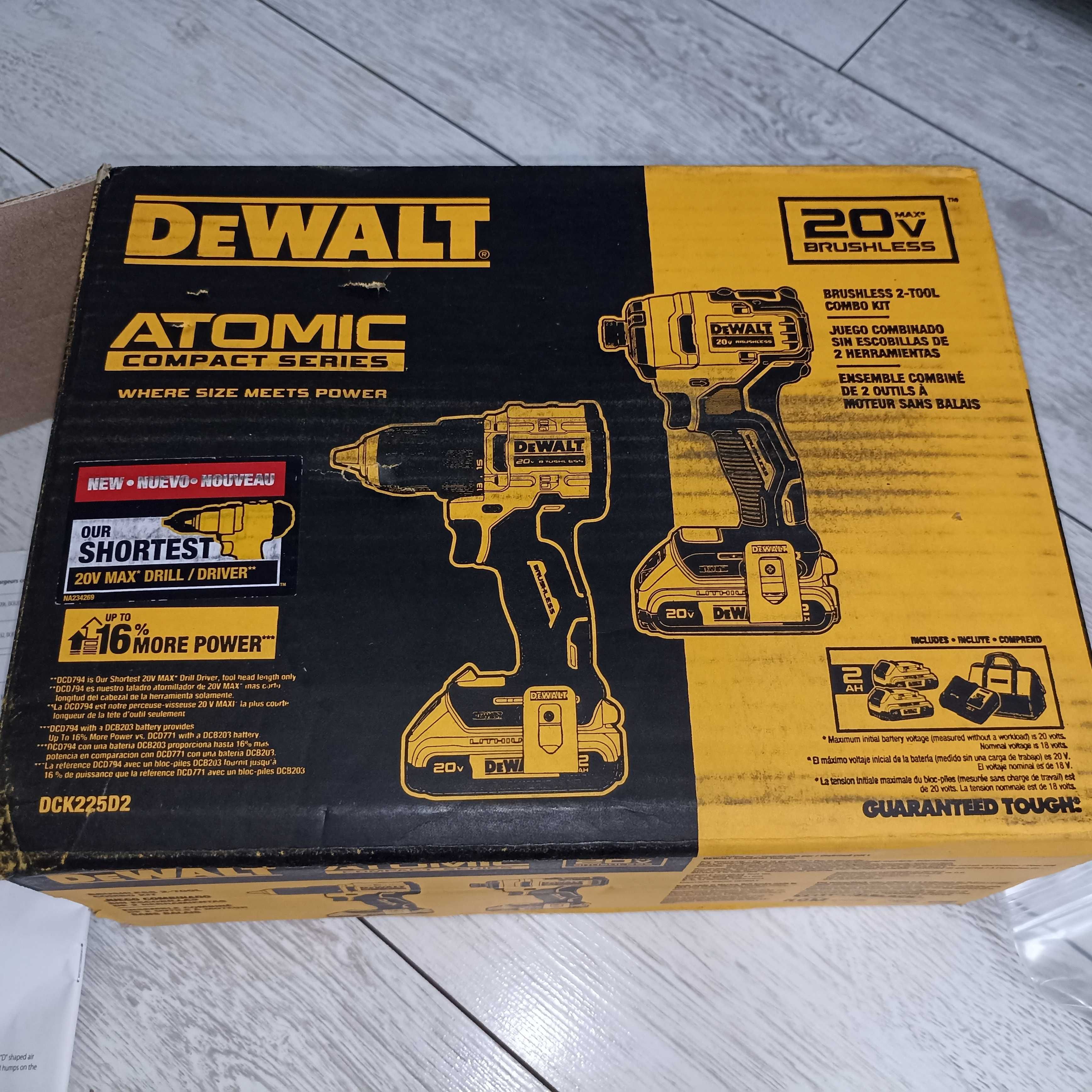 Аккумуляторный COMBO 20 V ( шуруповерт + дрель) DeWalt DCK225D2