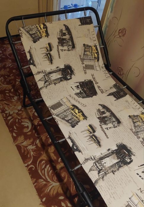 Раскладушка сталь, ткань