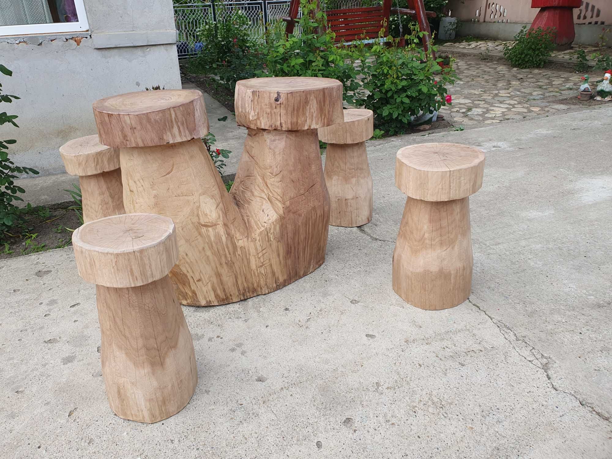 Vand masa cu scaune gradina (lemn stejar)