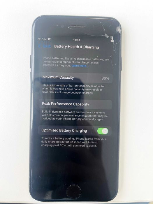 Apple iPhone SE 3, 256GB, 5G, Midnight - 86%, Deblocat