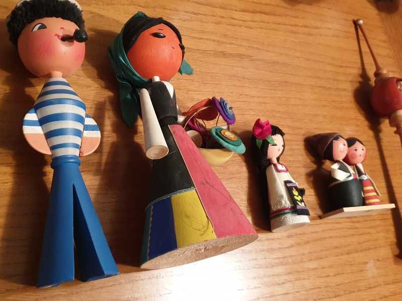 Големи и малки български дървени фигурки ръчна изработка 60-те и 70-те