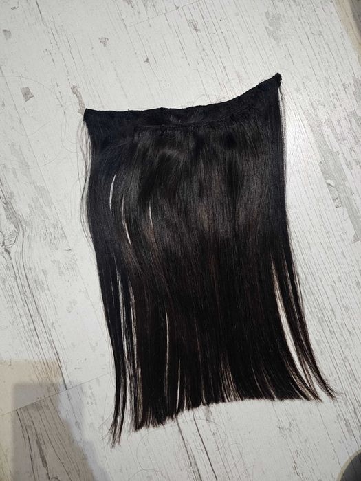 Естествена коса тъмно кестенява