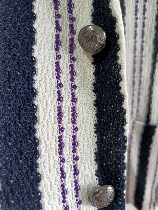 Sacou Jacheta Viggo Navy casual with stripes, slim fit Size 50 Bumbac