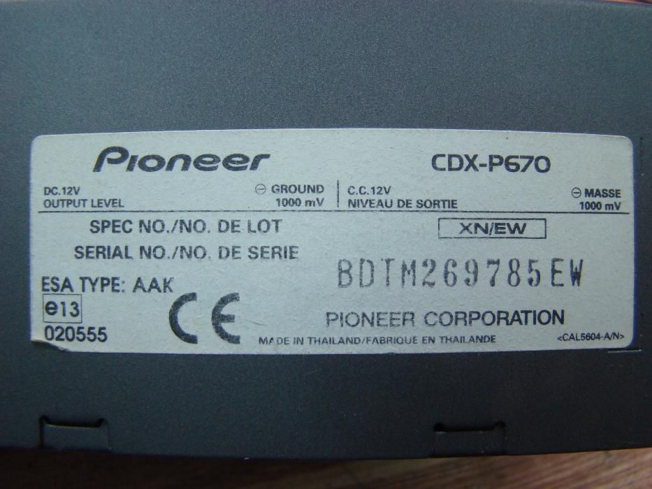 Продам ченжер для проигрывания CD дисков  PIONEER CDX-P670