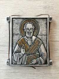 НОВА икона Свети Николай Чудотворец от резин размери 13 х 12 х 1 см