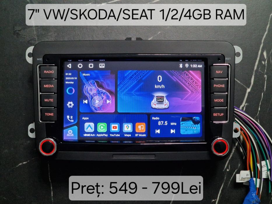 Navigatie Player Android Carplay VW Skoda Seat Audi Ford Universale