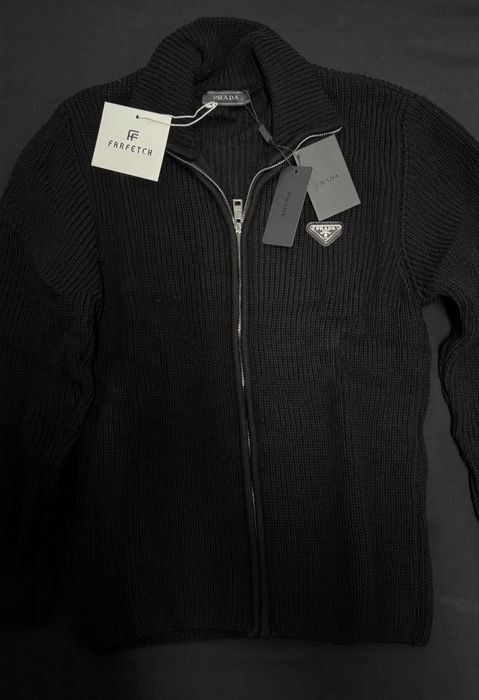 Prada wool zip-up cardigan