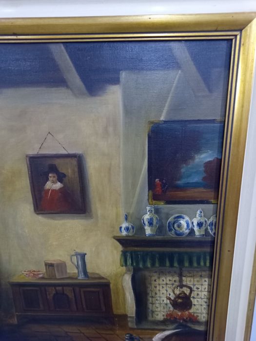 Картина маслени бои XIX век подписана