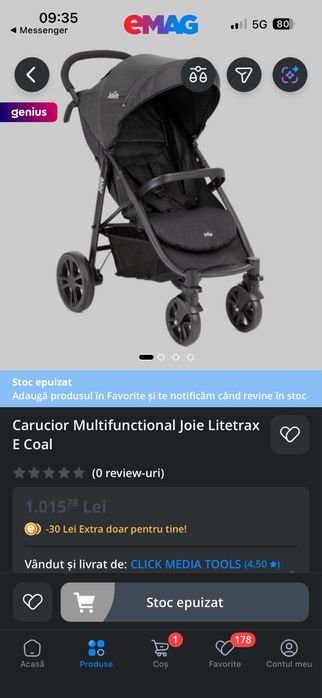 Carucior Multifunctional Joie Litetrax ECoal