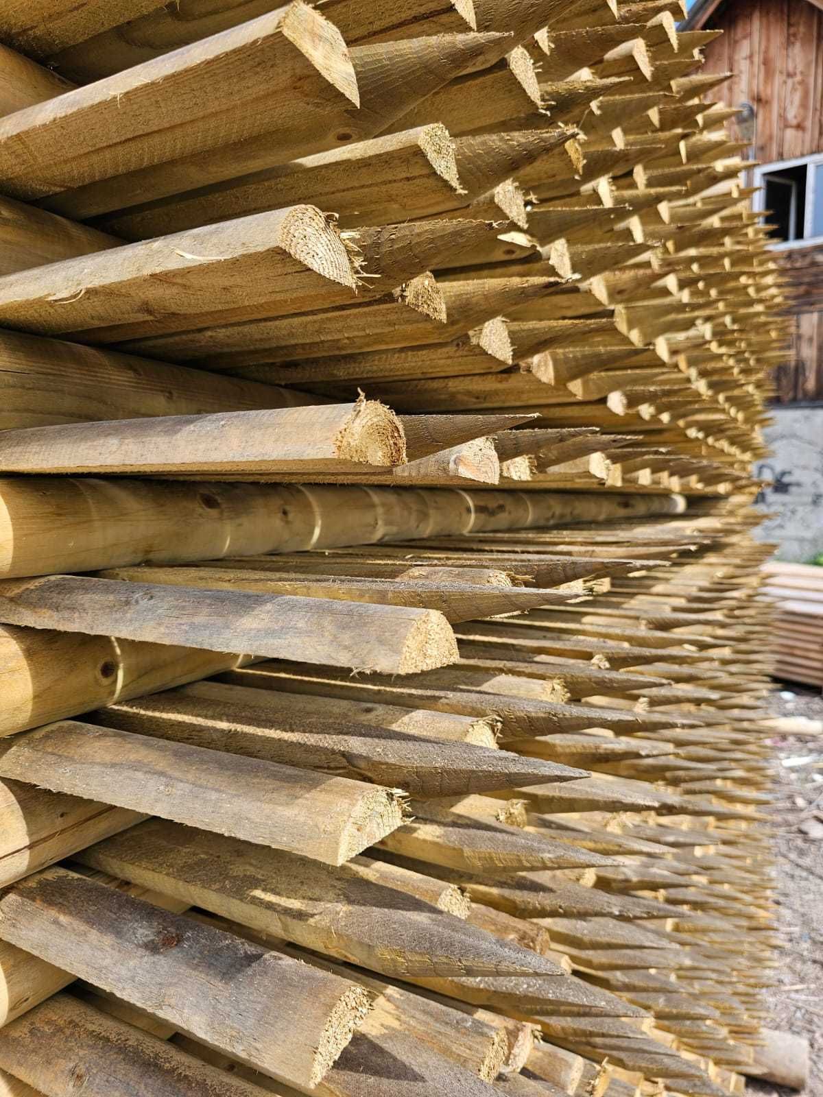 Gard din lemn semirotund impregnat clasic inclusiv montaj si transport