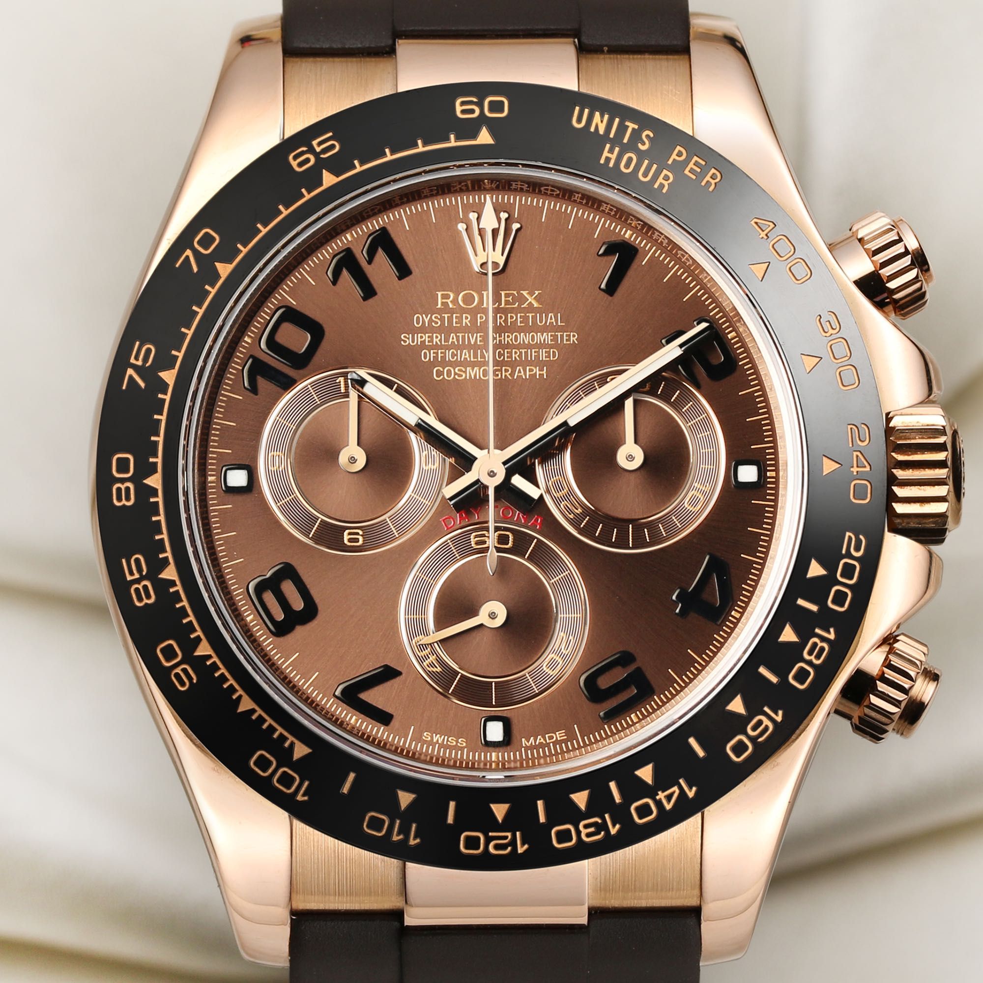 Rolex Daytona  Rose Gold Chocolate Dial