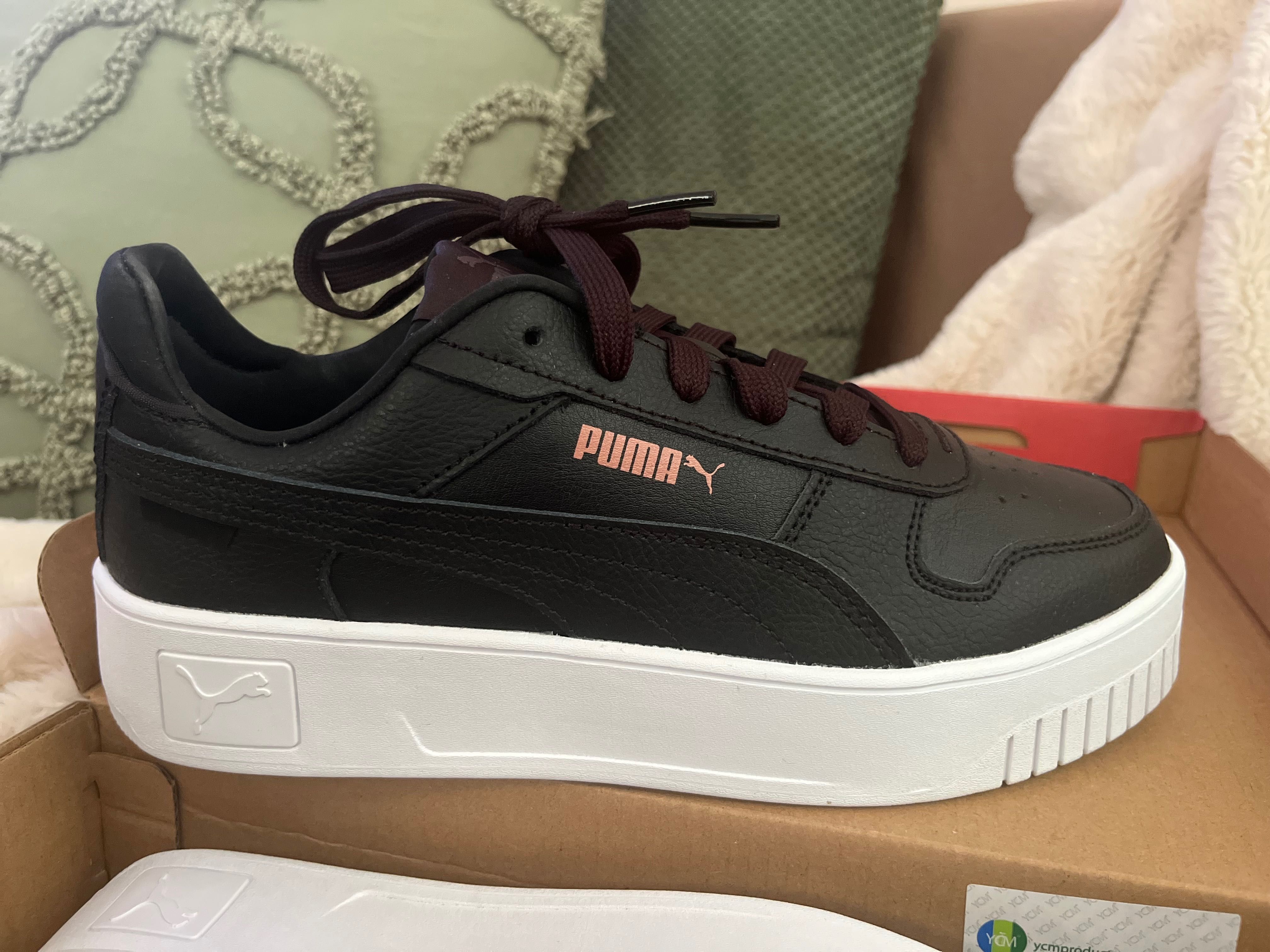 Черни кожени маратонки Puma