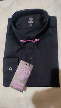 Стилна мъжка риза с дълъг ръкав Twisted tailor black shirt рр L