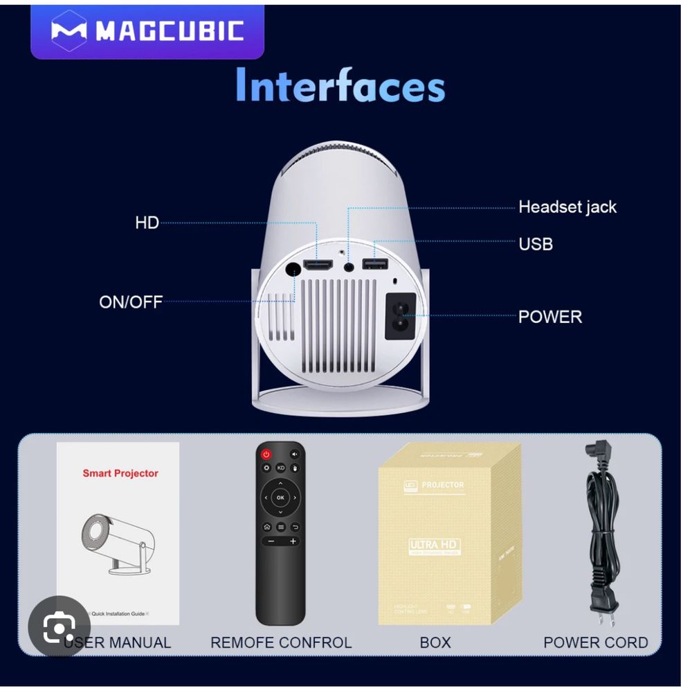 Мини Проектор Magcubic 4K , Android 11 + YouTube