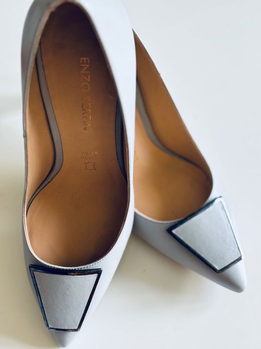 Pantofi Stiletto, nr.38, gri, Enzo Bertini