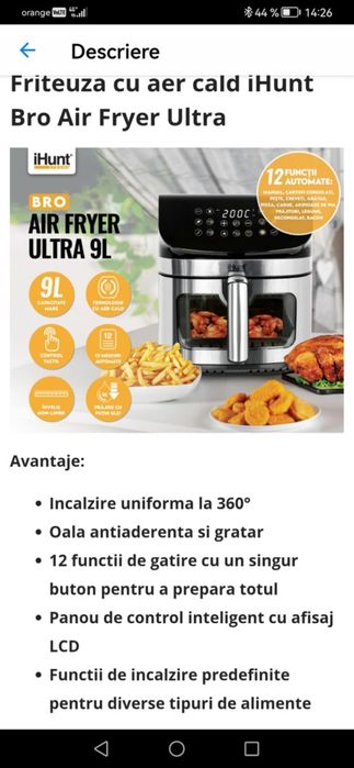 Friteuza AierFryer IHUNT 9 L, 12functii