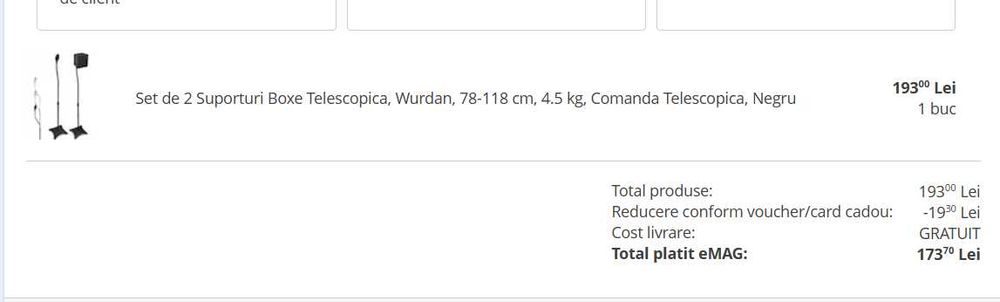 Suporti Boxe Telescopici Wurdan 78-118 cm 4.5 kg negru