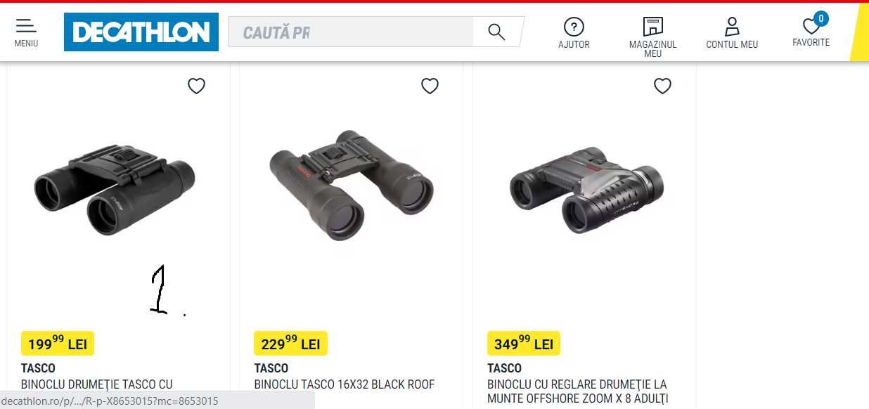 Binoclu Drumeţie Tasco cu Reglare 10X25 Negru Adulţi (Super Pret).