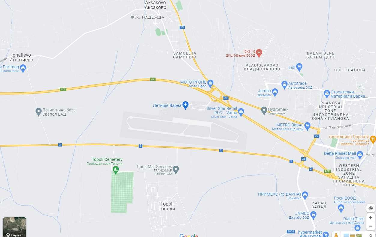 Продава се Парцел в Варна, Летище - 40039 кв.м за 50 €/кв.м - Снимка #1
