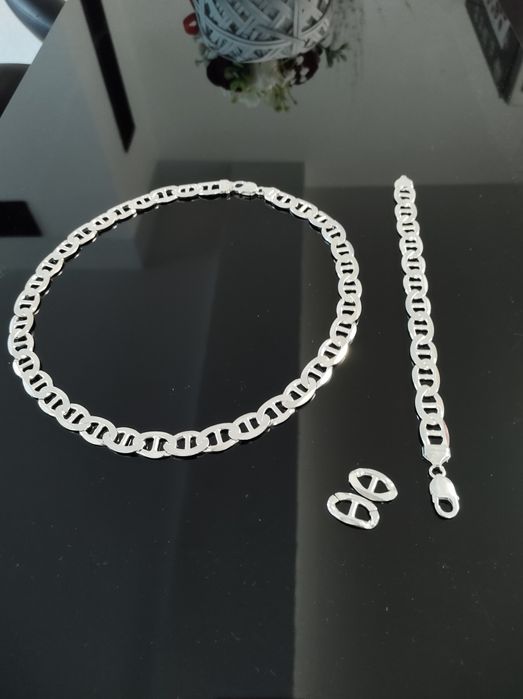 Set argint lanț + bratara