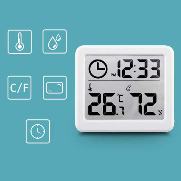 Higrometru si termometru digital portabil, diverse culori