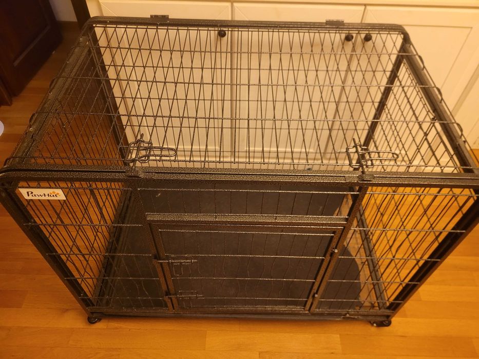 PawHut Kennel pentru Caini Pliabil
Usa cu Blocare 4 Roti