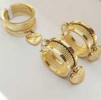 Золото комплект кольцо и серьги