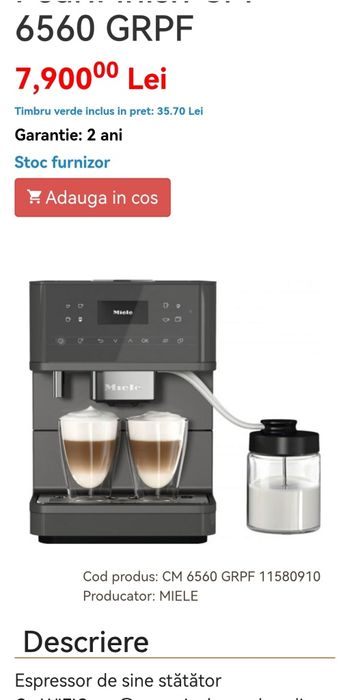 Miele CM 6560 espressor cafea